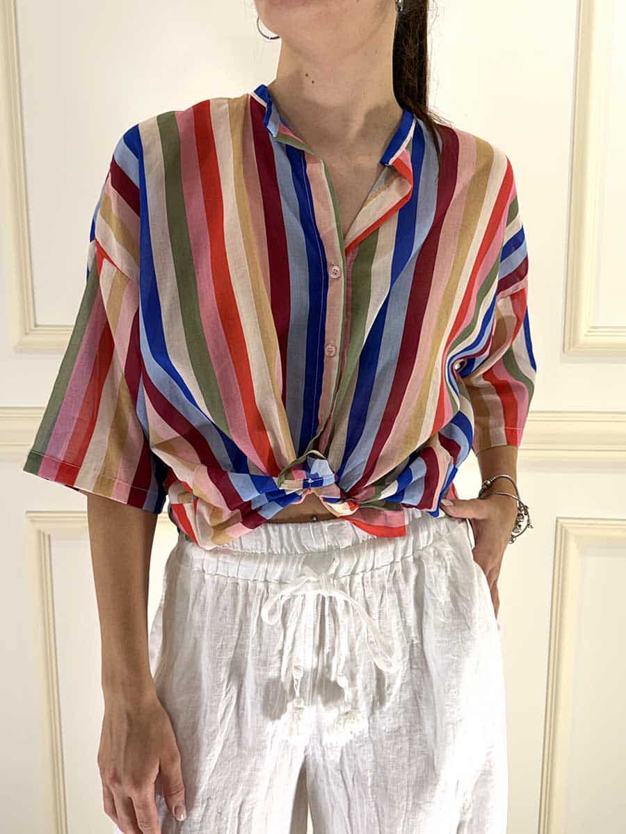 CAMICIA RIGHE MULTICOLOR ART. PE260487 -TENSIONE IN