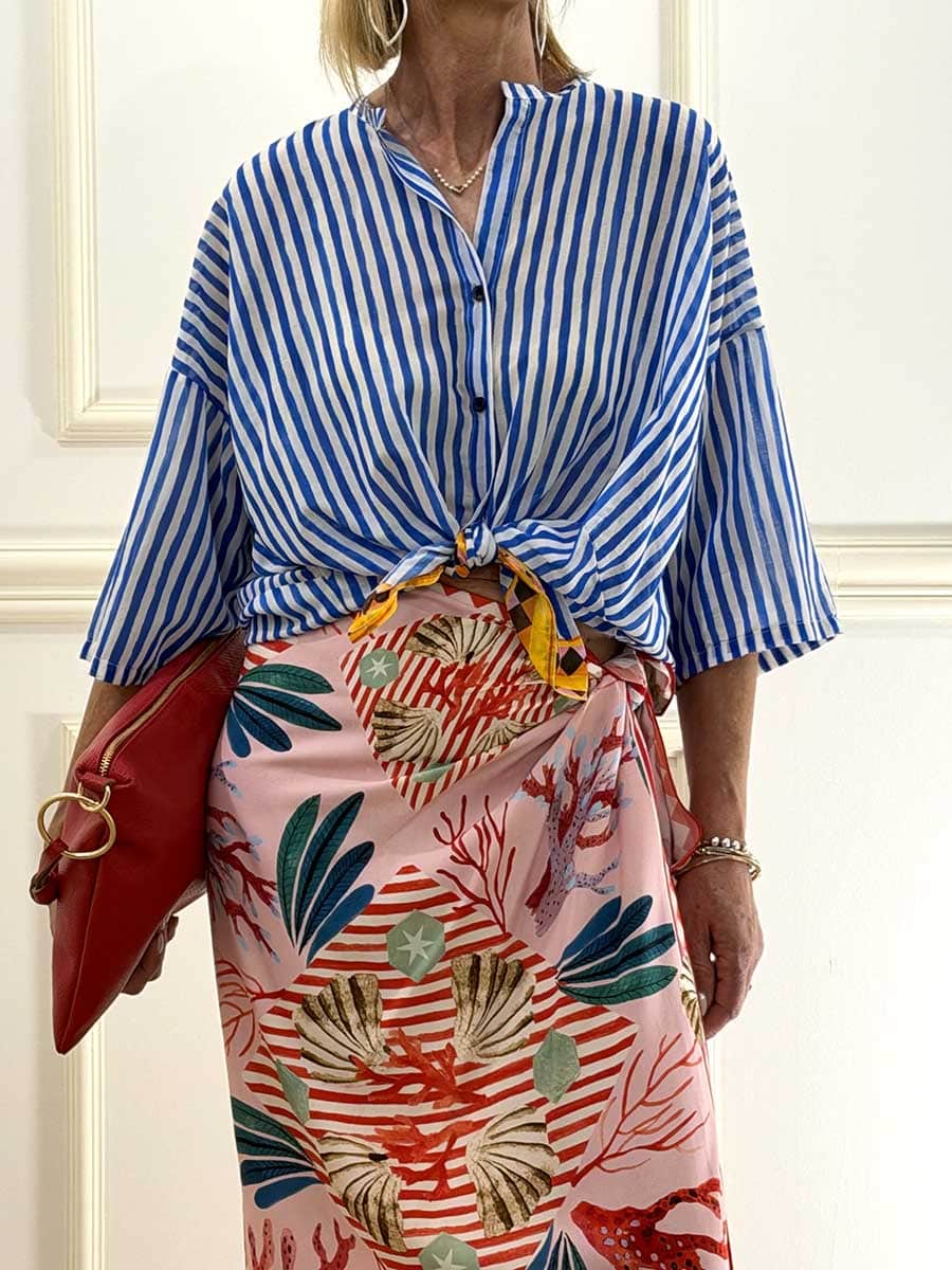 CAMICIA GESSATA BICOLOR   ART. PE260466 - TENSIONE IN