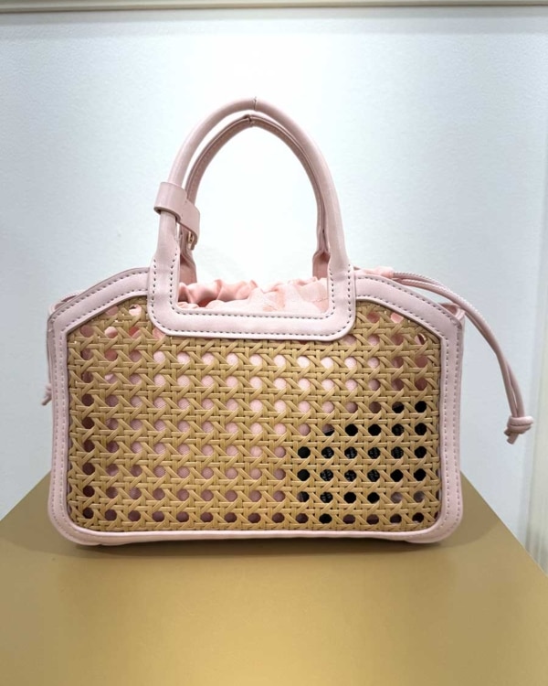 BORSA IN PELLE E RAFIA ART. FE2748
