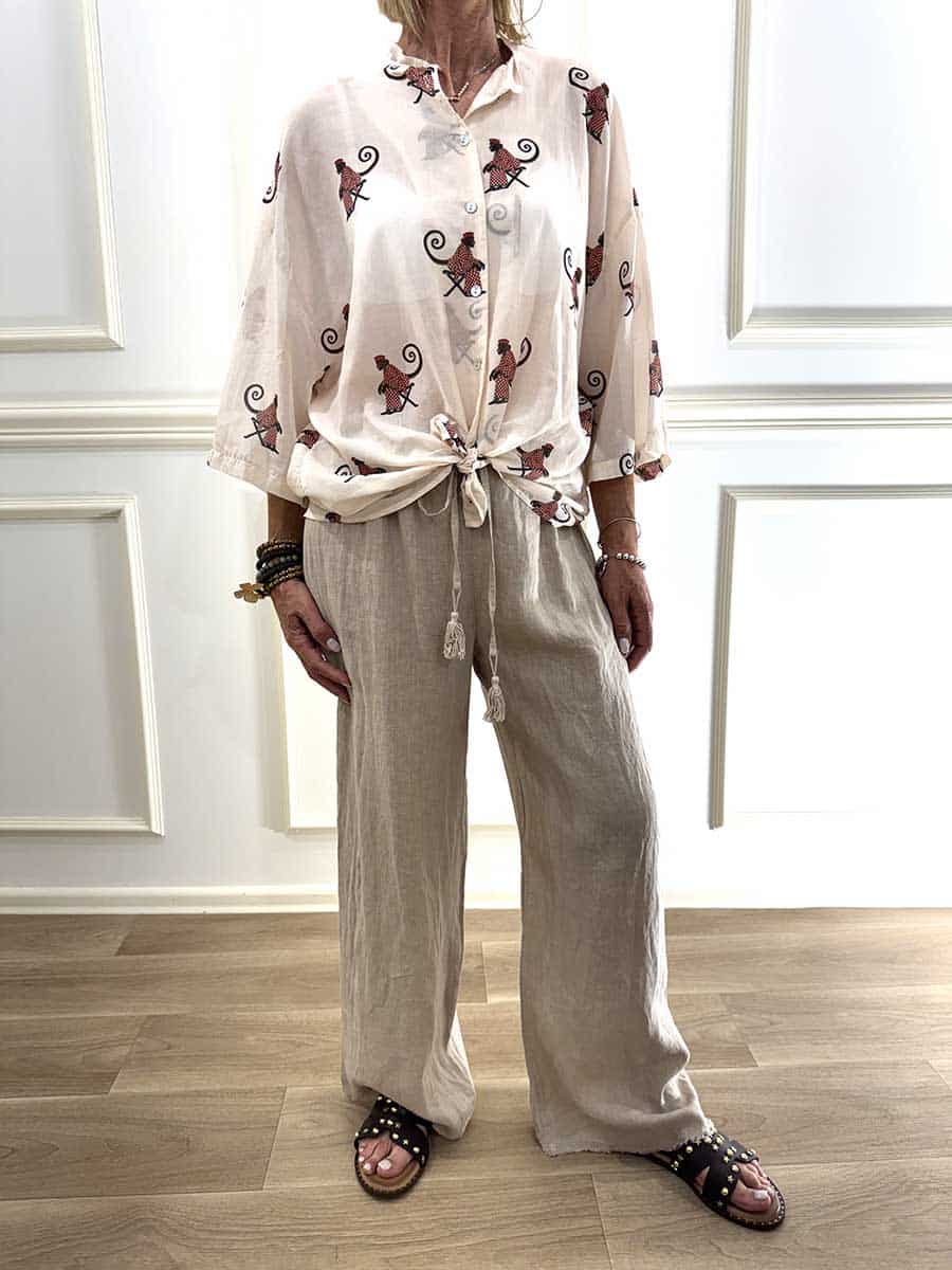 CAMICIA IN MUSSOLA CON SCIMMIE ART. 39857 - TENSIONE IN