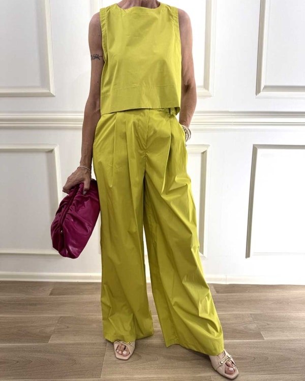 COMPLETO TOP E PANTALONE ART. 26t5031 - tensione in - LIME, S