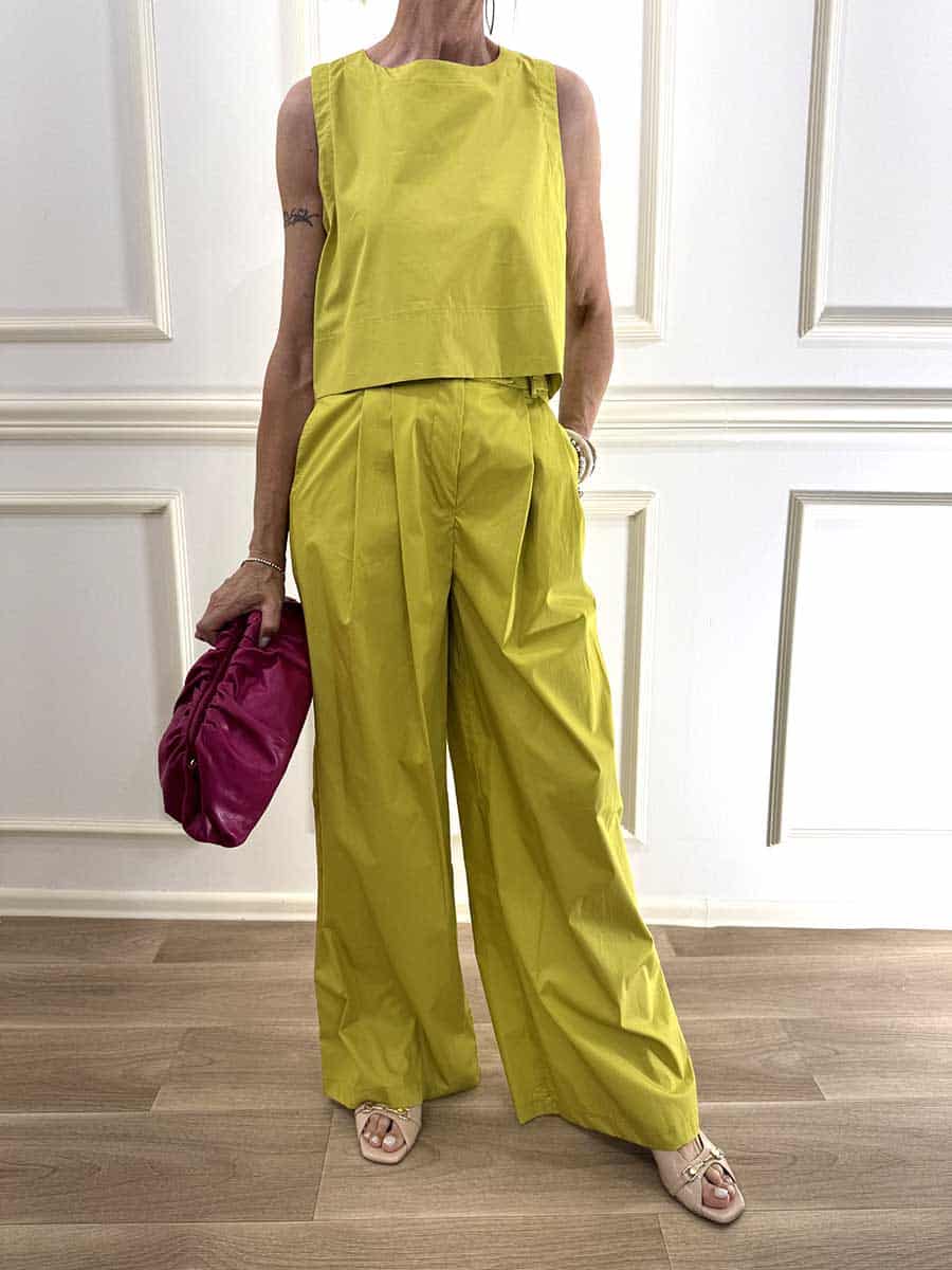 COMPLETO TOP E PANTALONE ART. 26t5031 - tensione in - LIME, S
