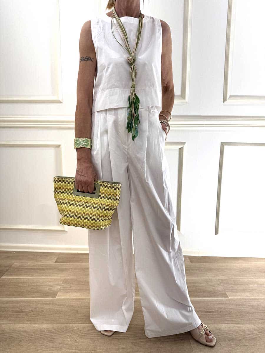 COMPLETO TOP E PANTALONE ART. 26t5031 - tensione in - BIANCO, S