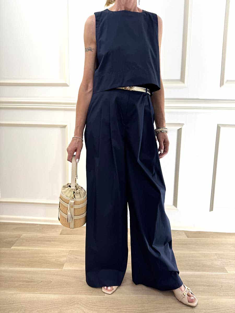 COMPLETO TOP E PANTALONE ART. 26t5031 - tensione in - Blu, M