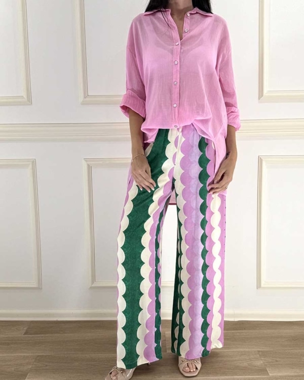 CAMICIA OVER CON SPACCHETTI ART. FA759C35R-PE26 - TENSIONE IN