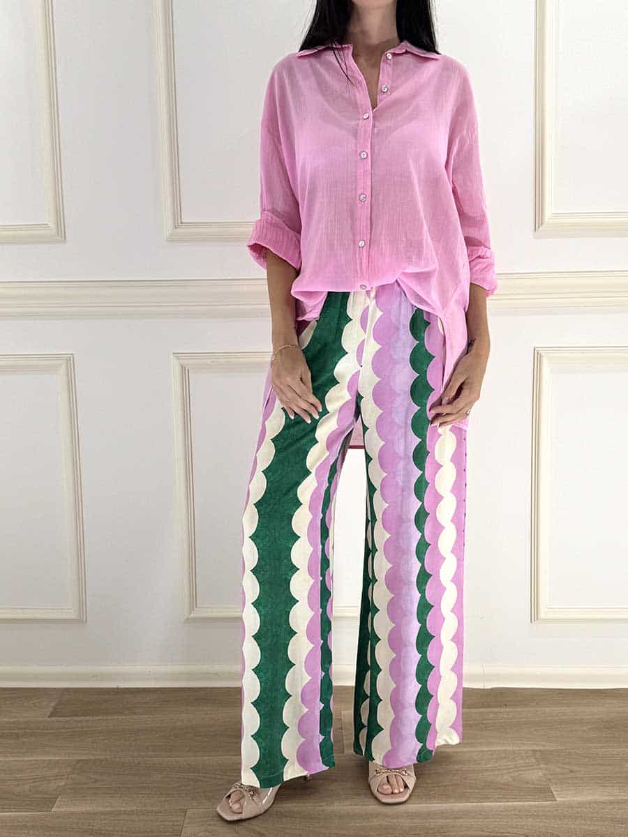 CAMICIA OVER CON SPACCHETTI ART. FA759C35R-PE26 - TENSIONE IN