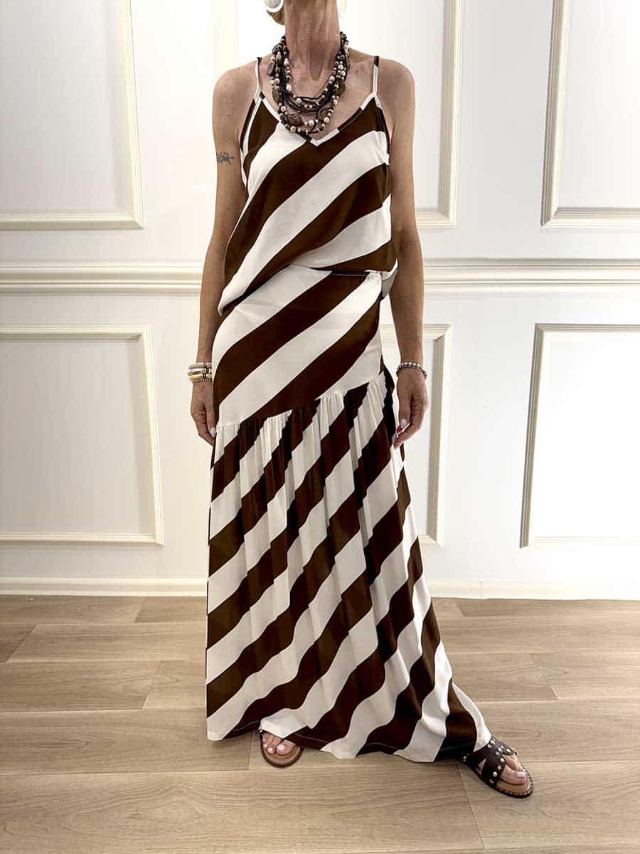 TOP BRETELLA RIGATO ART. PE260451 - TENSIONE IN - M