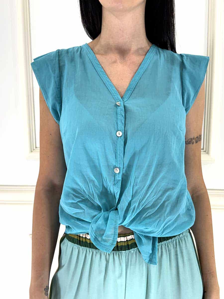 CAMICIA SMANICATA IN MUSSOLA ART. H094C35R-PE26 - TENSIONE IN - TIFFANY, S