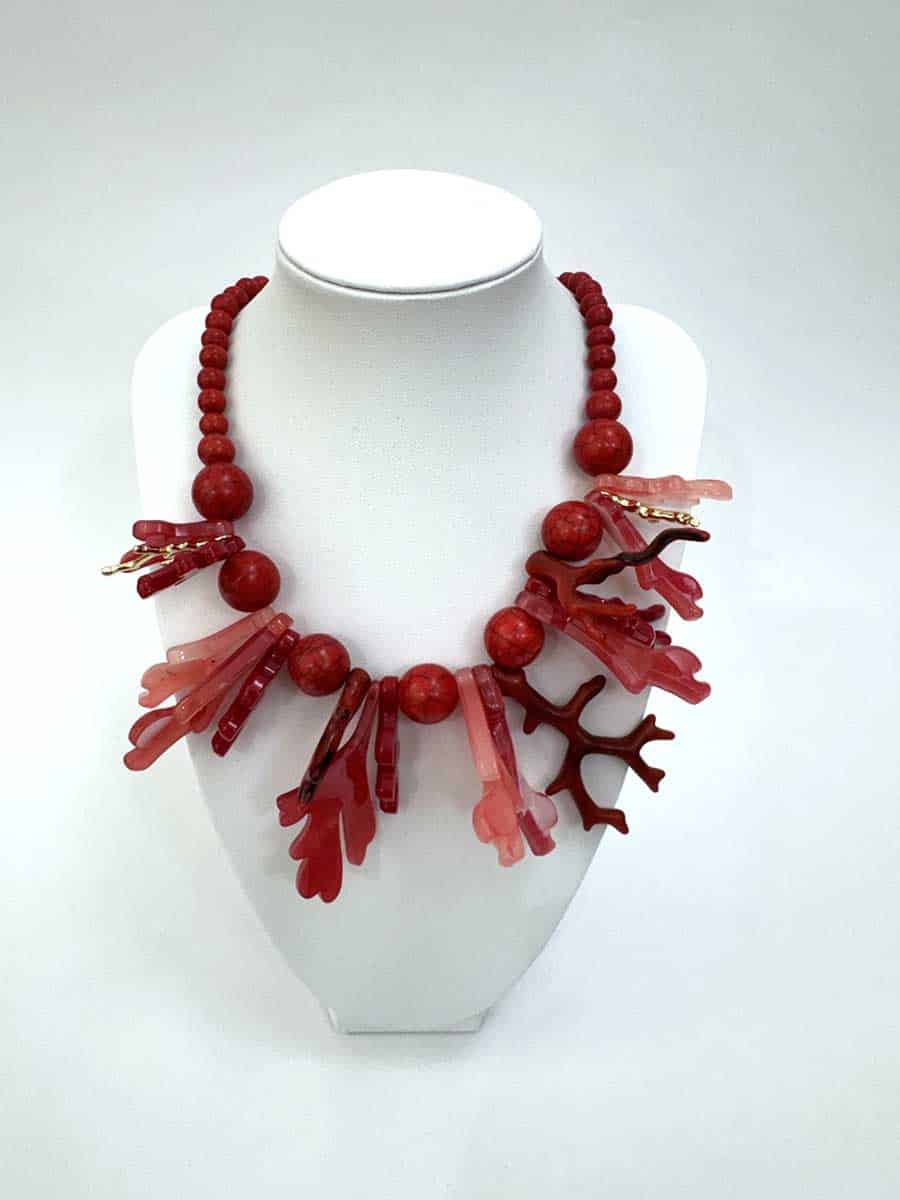COLLANA CON SIMIL CORALLI ROSSO ART. 4257