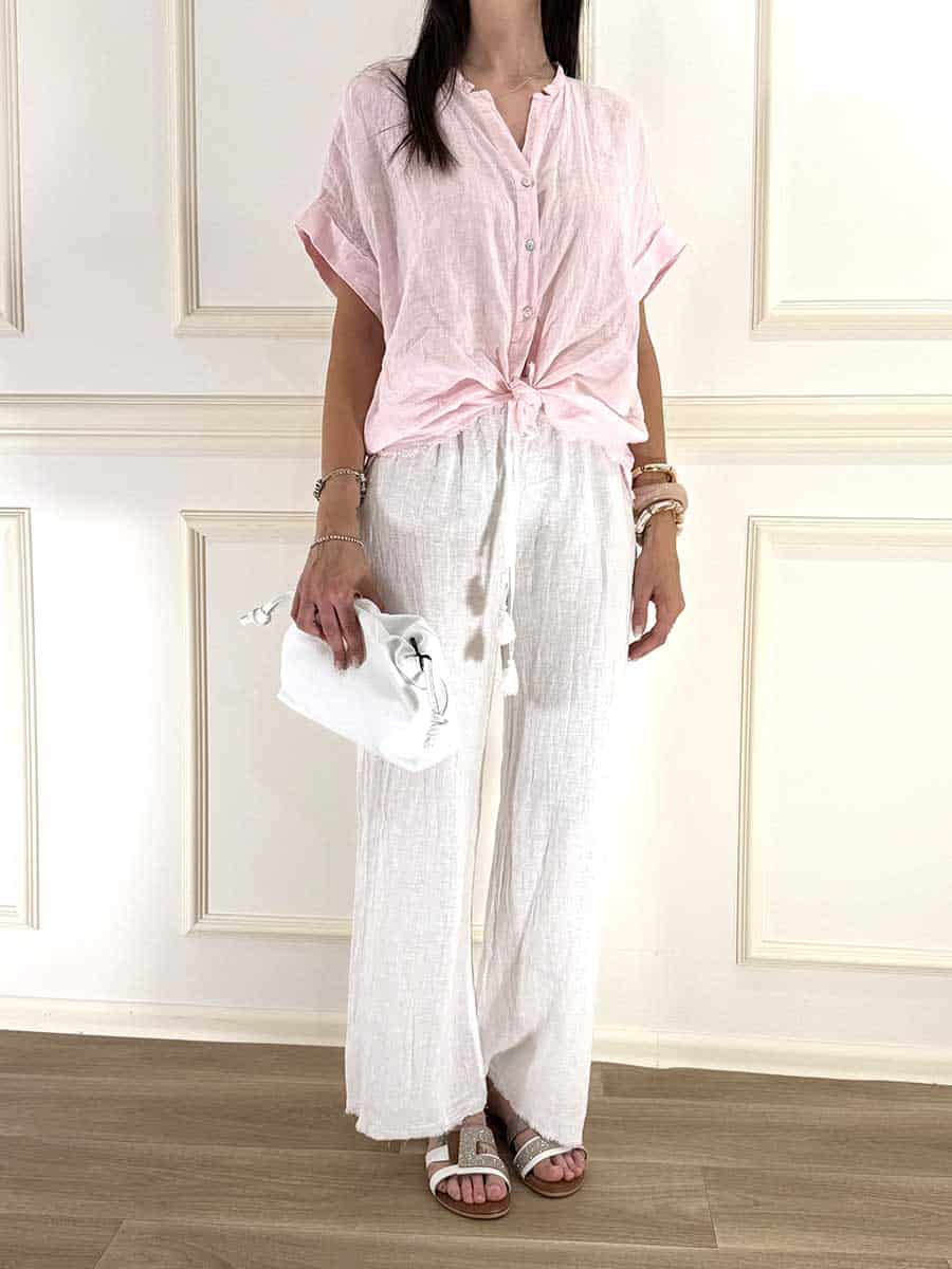 CAMICIA IN LINO MEZZA MANICA ART. S26CL97 - TENSIONE IN