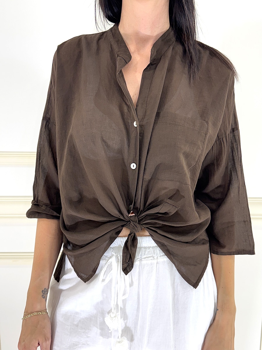 CAMICIA IN MUSSOLA CON TASCHINO ART. G491C35R - MOTEL