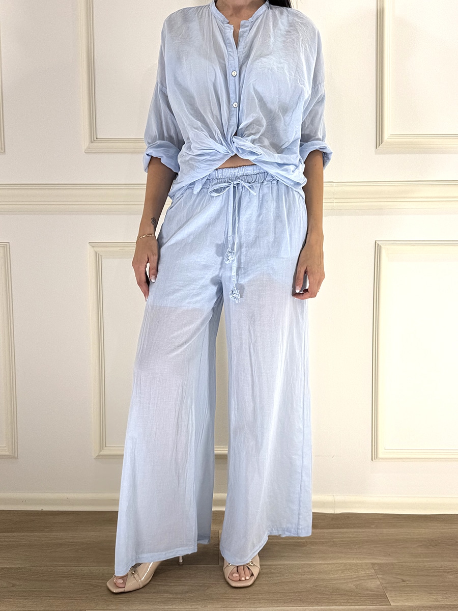 PANTALONE IN LINO GAMBA LARGA ART. S26PL96 - MOTEL
