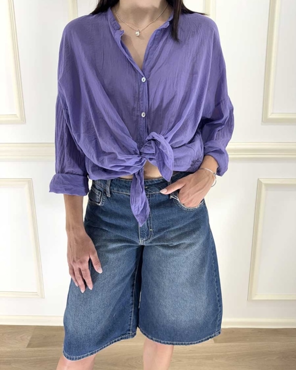 CAMICIA IN MUSSOLA ART. S26CM74 -TENSIONE IN - VIOLA