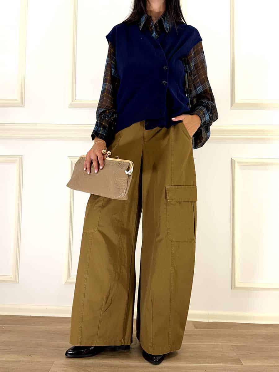 PANTALONE CARGO ELASTICO IN VITA ART. HM439 - TENSIONE IN