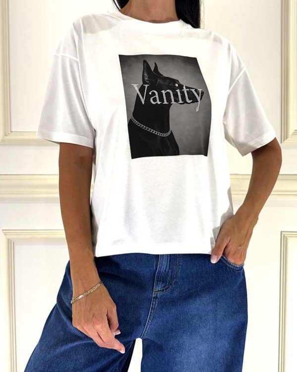 T-SHIRT BASICA CON SCRITTA E STAMPA ART. QUARZO03SU1 - SUSY MIX