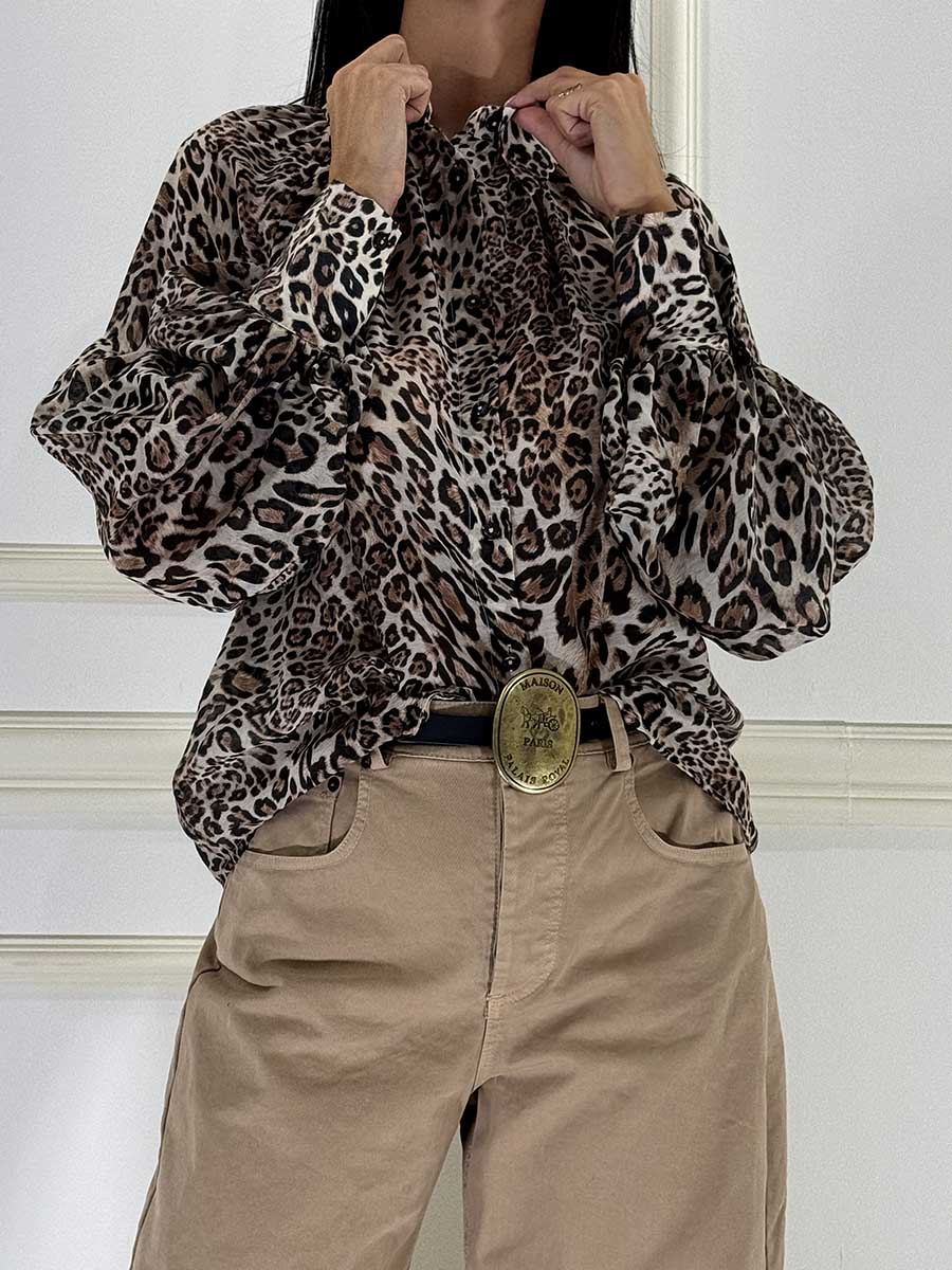 CAMICIA TENCEL FANTASIA ANIMALIER ART. 27C6114 - TENSIONE IN
