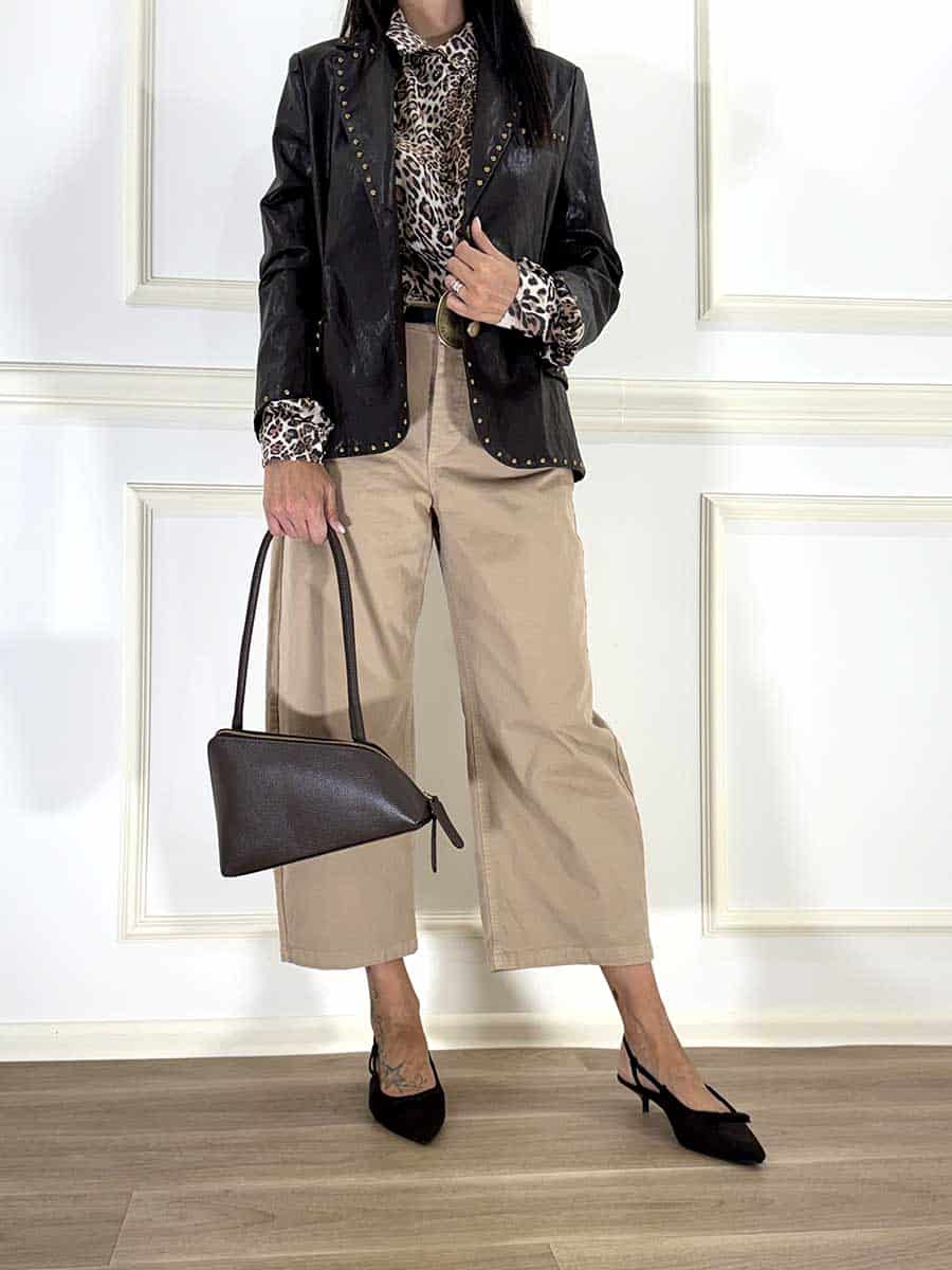 PANTALONE CROPPED CON CINTURA ART. W26P230  - TENSIONE IN