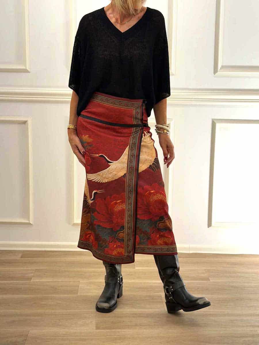 GONNA PORTAFOGLIO STAMPA ORIENTALE ART. FW260018 -TENSIONE IN - M, ROSSO