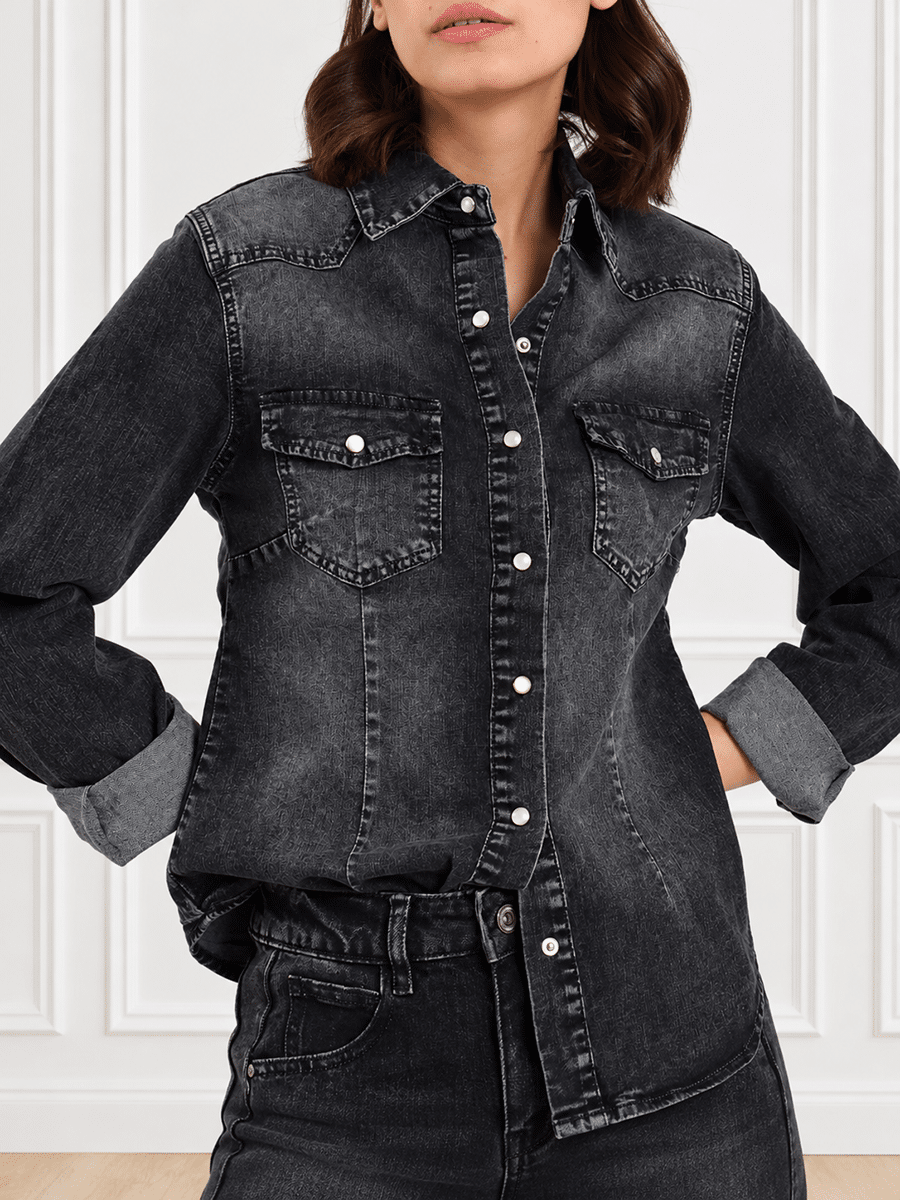 CAMICIA JEANS NERO ART. 91862 - SUSY MIX - S
