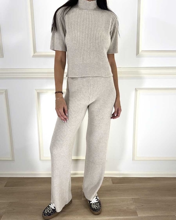 PANTALONE A COSTE IN MAGLIA ART. WF8581  - TENSIONE IN