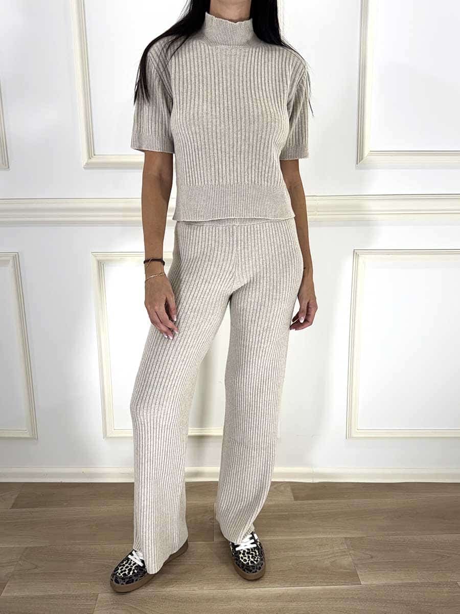PANTALONE A COSTE IN MAGLIA ART. WF8581  - TENSIONE IN