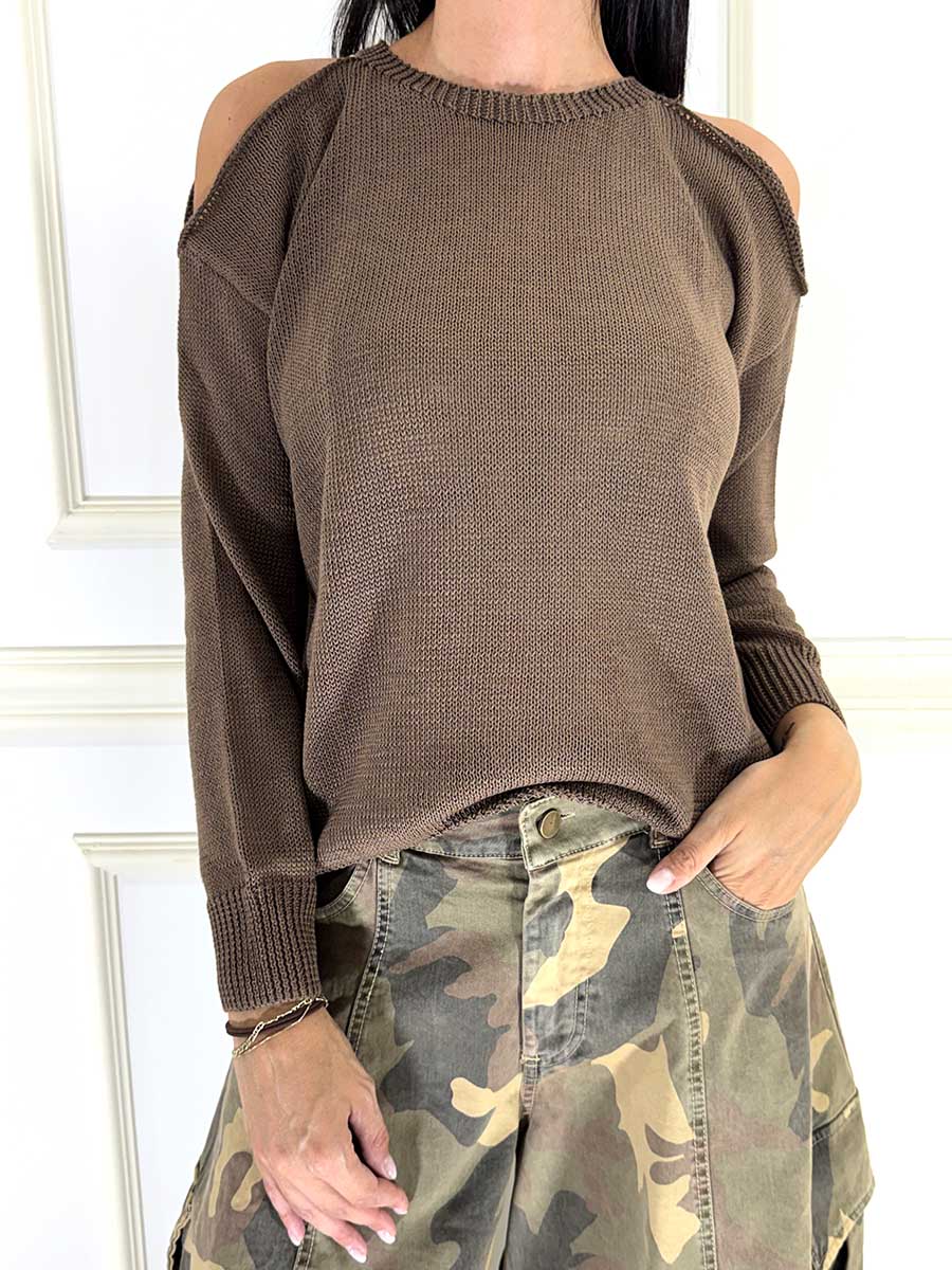 MAGLIA CUT OUT ART. XL25234 - TENSIONE IN - BEIGE