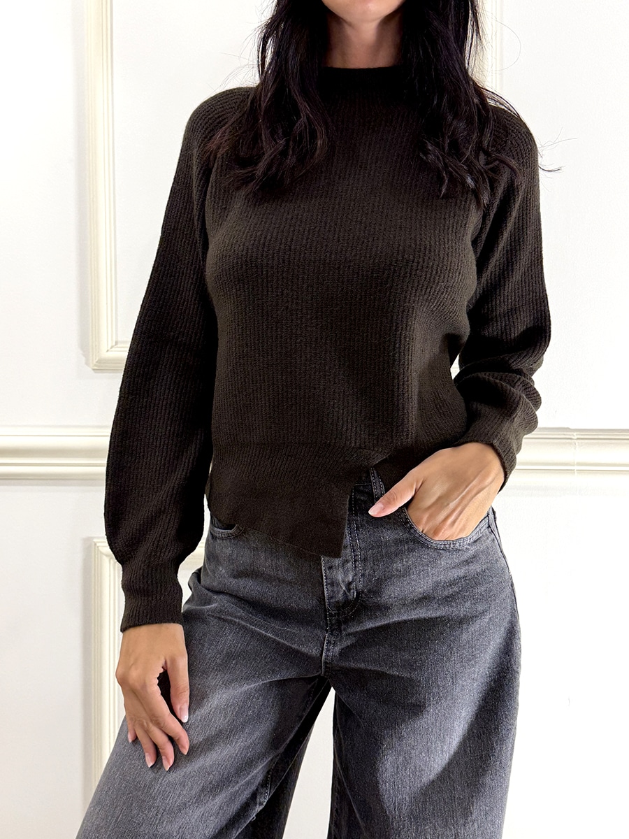 PULLOVER FONDO ASIMMETRICO ART. AI51223 - SUSY MIX - MORO