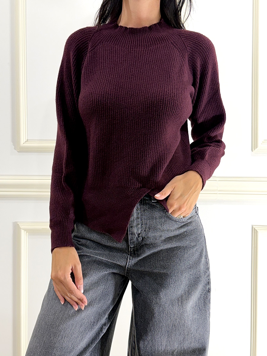 PULLOVER FONDO ASIMMETRICO ART. AI51223 - SUSY MIX - barolo