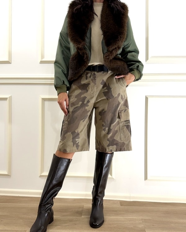 BOMBER IMBOTTITO CON ECOPELLICCIA ART. FW260002 - TENSIONE IN