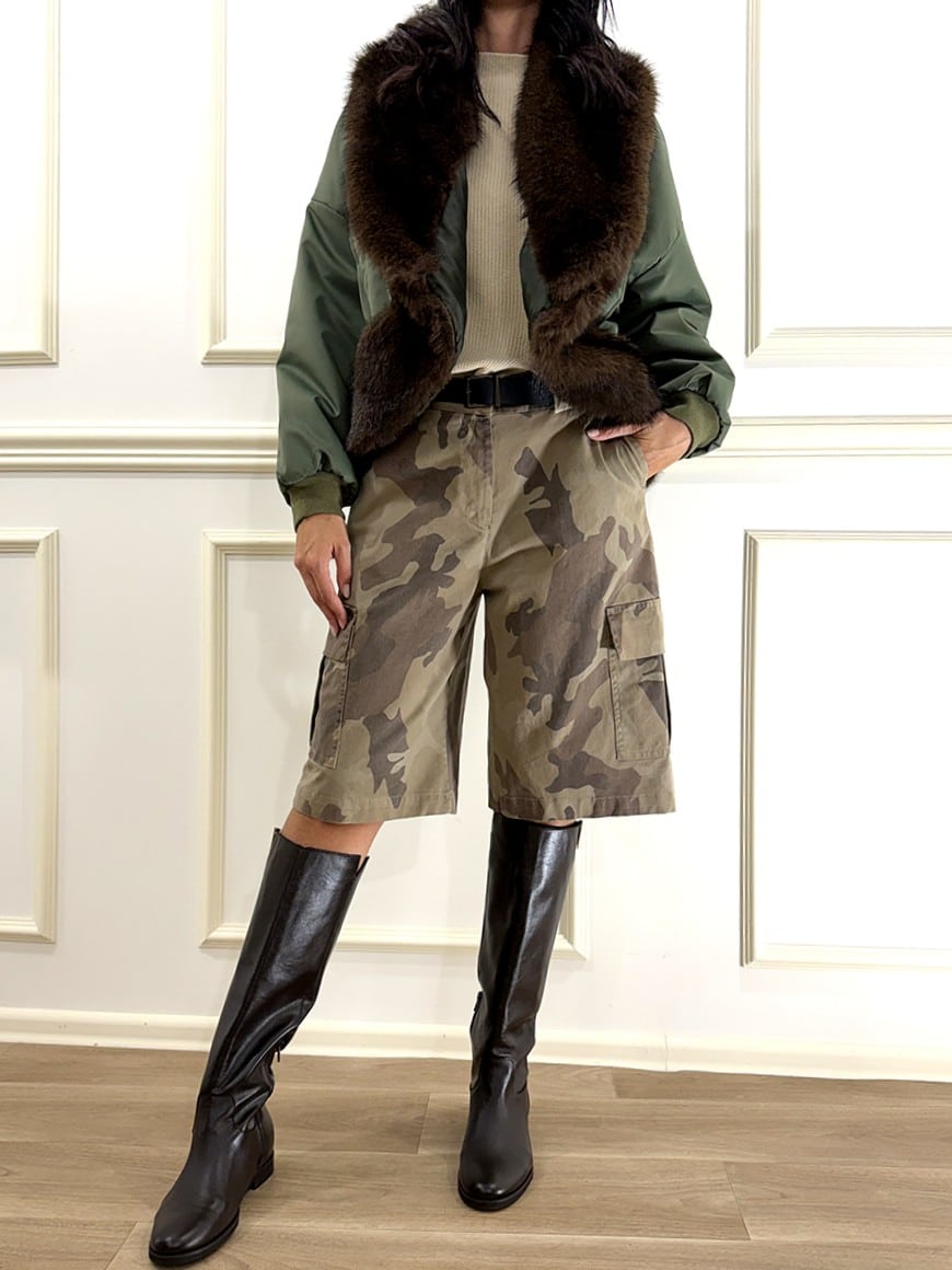 BOMBER IMBOTTITO CON ECOPELLICCIA ART. FW260002 - TENSIONE IN