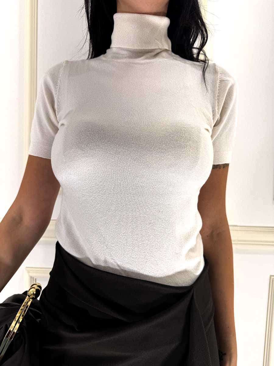 MAGLIA COLLO ALTO ART. I26/RB151-B - MOTEL - CREMA