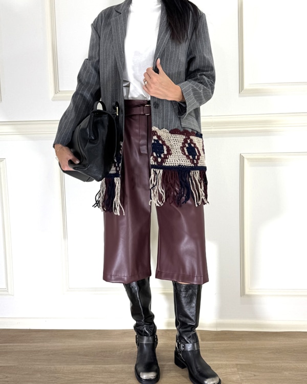 BLAZER A RIGHE CON INSERTO CROCHET E FRANGE ART. J881B033 - DIXIE