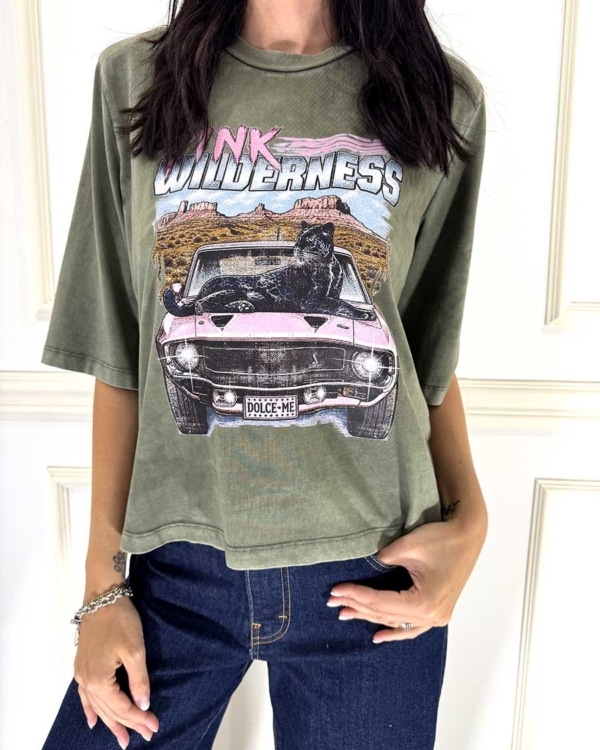 T-SHIRT CON STAMPA E SPALLINE ART. I266114M - SUSY MIX