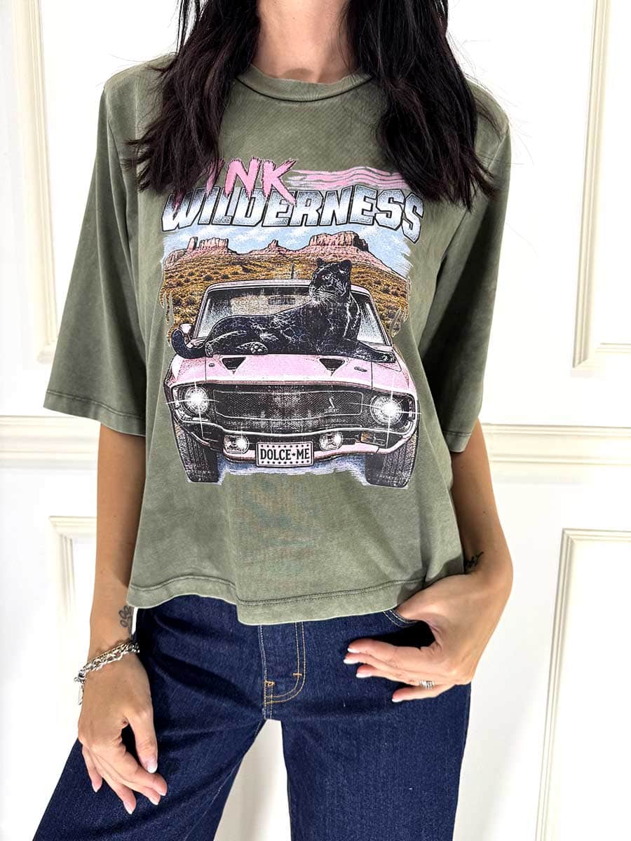 T-SHIRT CON STAMPA E SPALLINE ART. I266114M - SUSY MIX