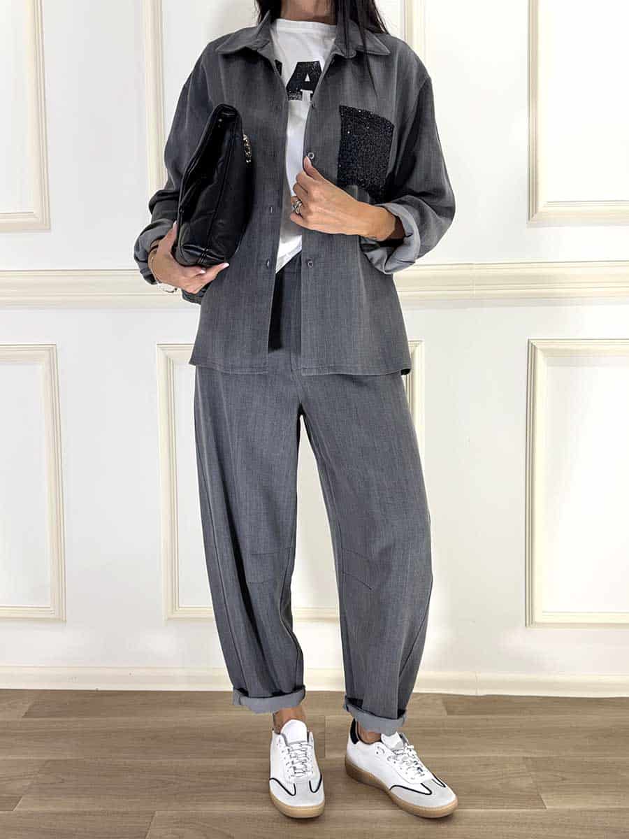 CAMICIA TASCA PAILLETTES  ART. S33239 - SUSY MIX