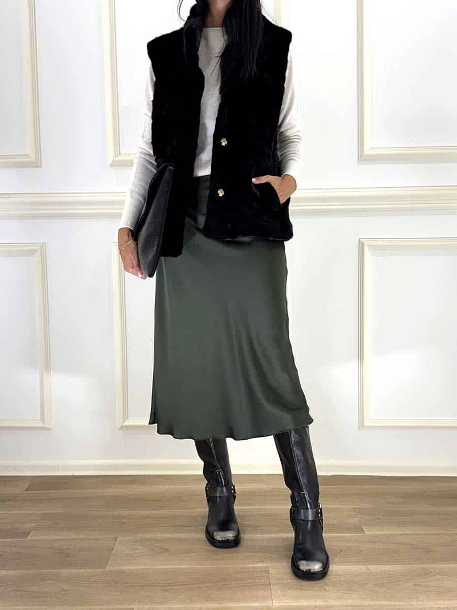 GILET ECOFUR ART. GL0582 - SUSY MIX - NERO