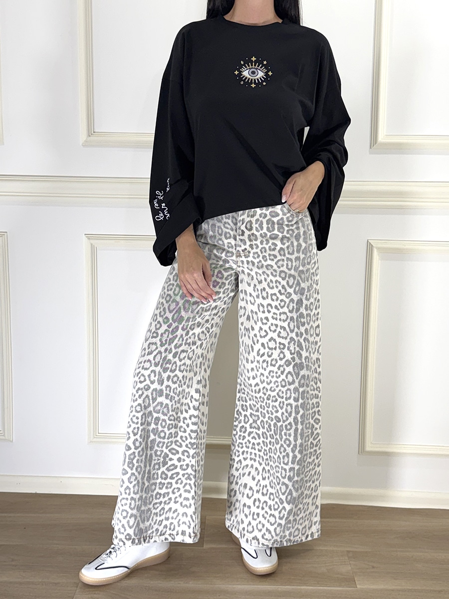 T-SHIRT IN FANTASIA CON MANICHE AMPIE ART. RAC0129 - VICOLO