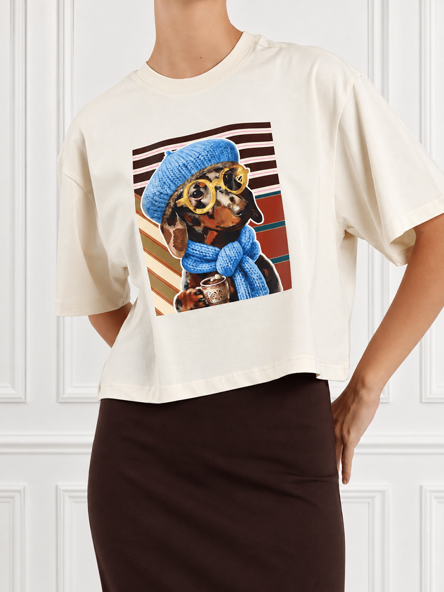 T-SHIRT CANE ART. SH005107 - SUSY MIX - CREMA