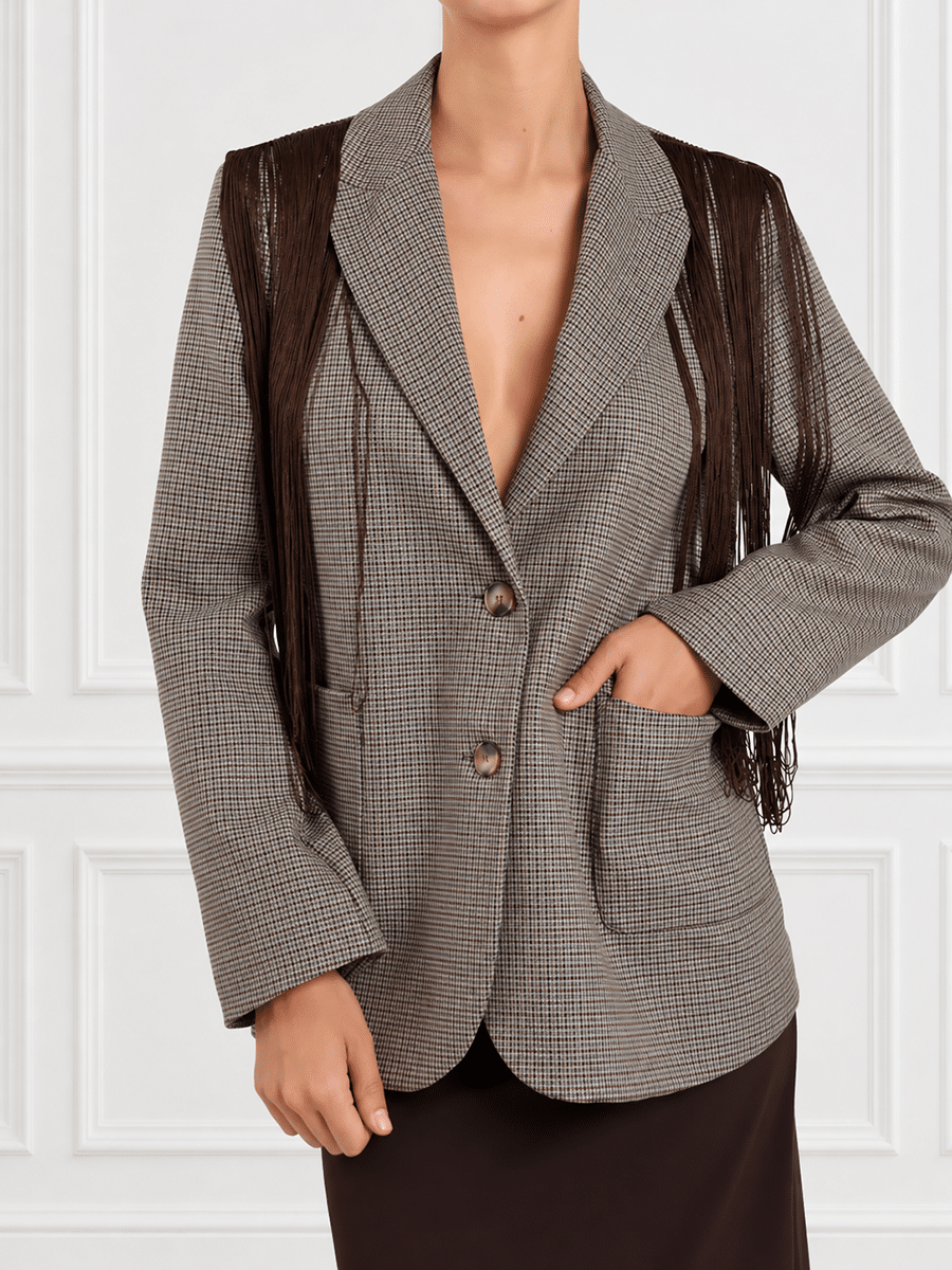 BLAZER FRANGE PIED DE POULE ART. W27M430  - SUSY MIX - S