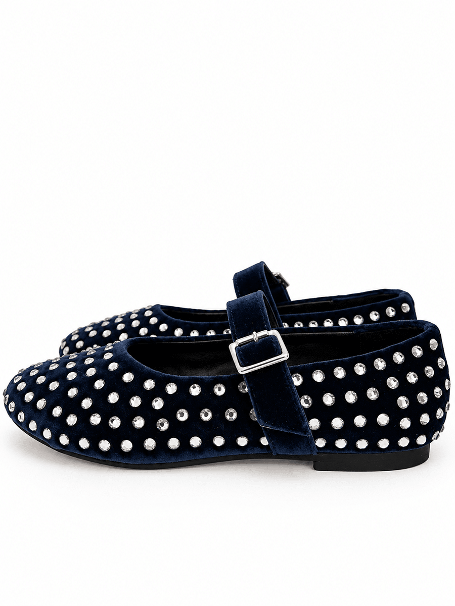 BALLERINA IN VELLUTO BLU CON STRASS ART. SAL 900 V - DIVINE FOLLIE