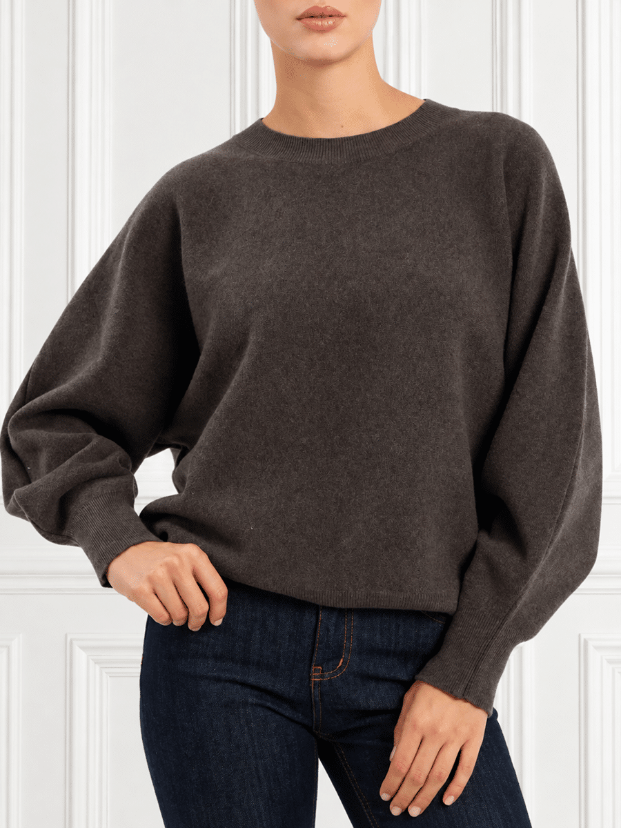 PULLOVER MANICHE PALLONCINO ART. M129 - SUSY MIX - MORO