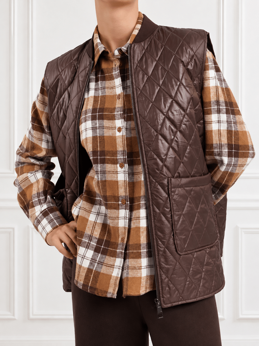 GILET TRAPUNTINO ART. S3847 - SUSY MIX - MORO