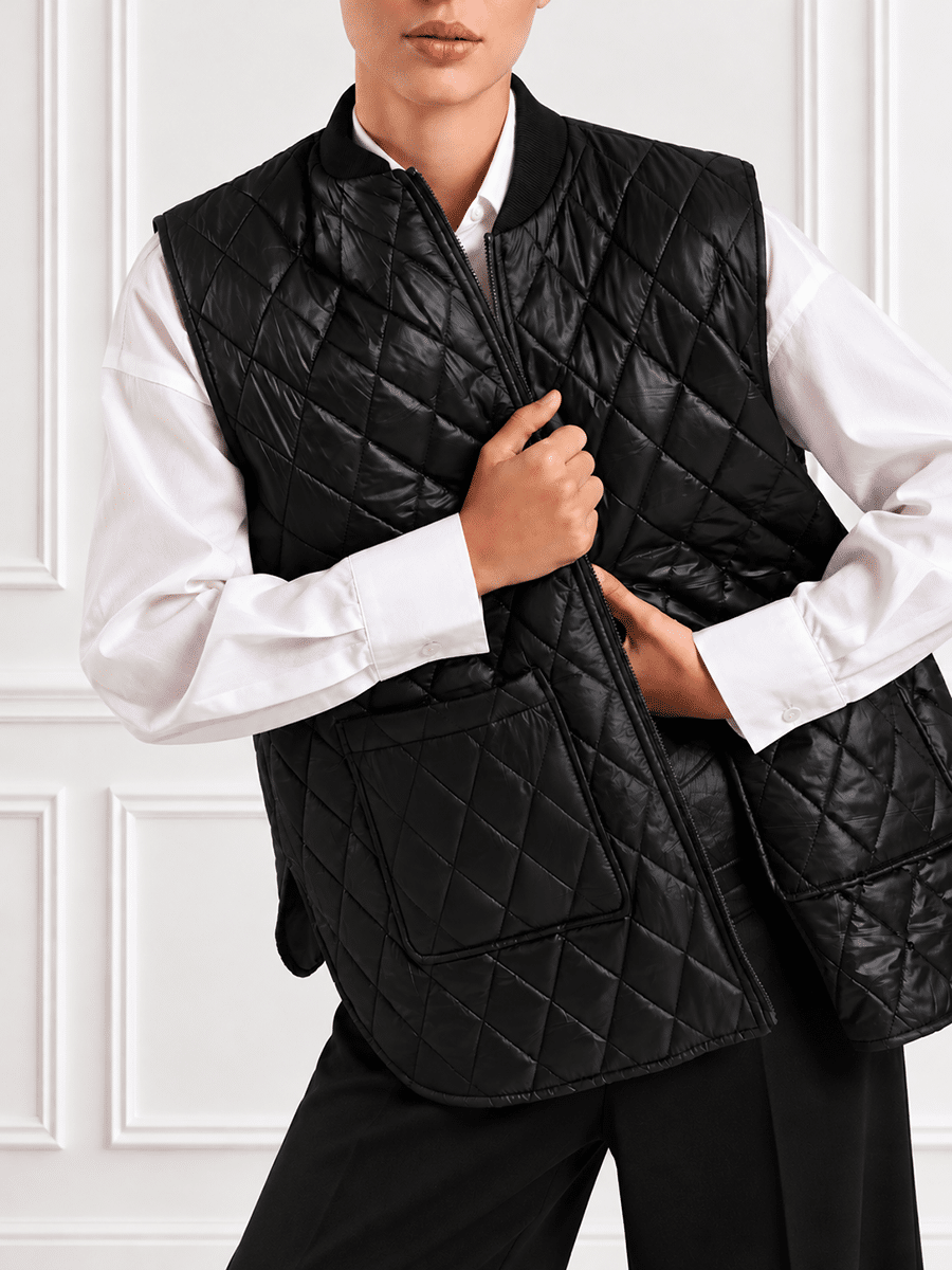 GILET TRAPUNTINO ART. S3847 - SUSY MIX - NERO
