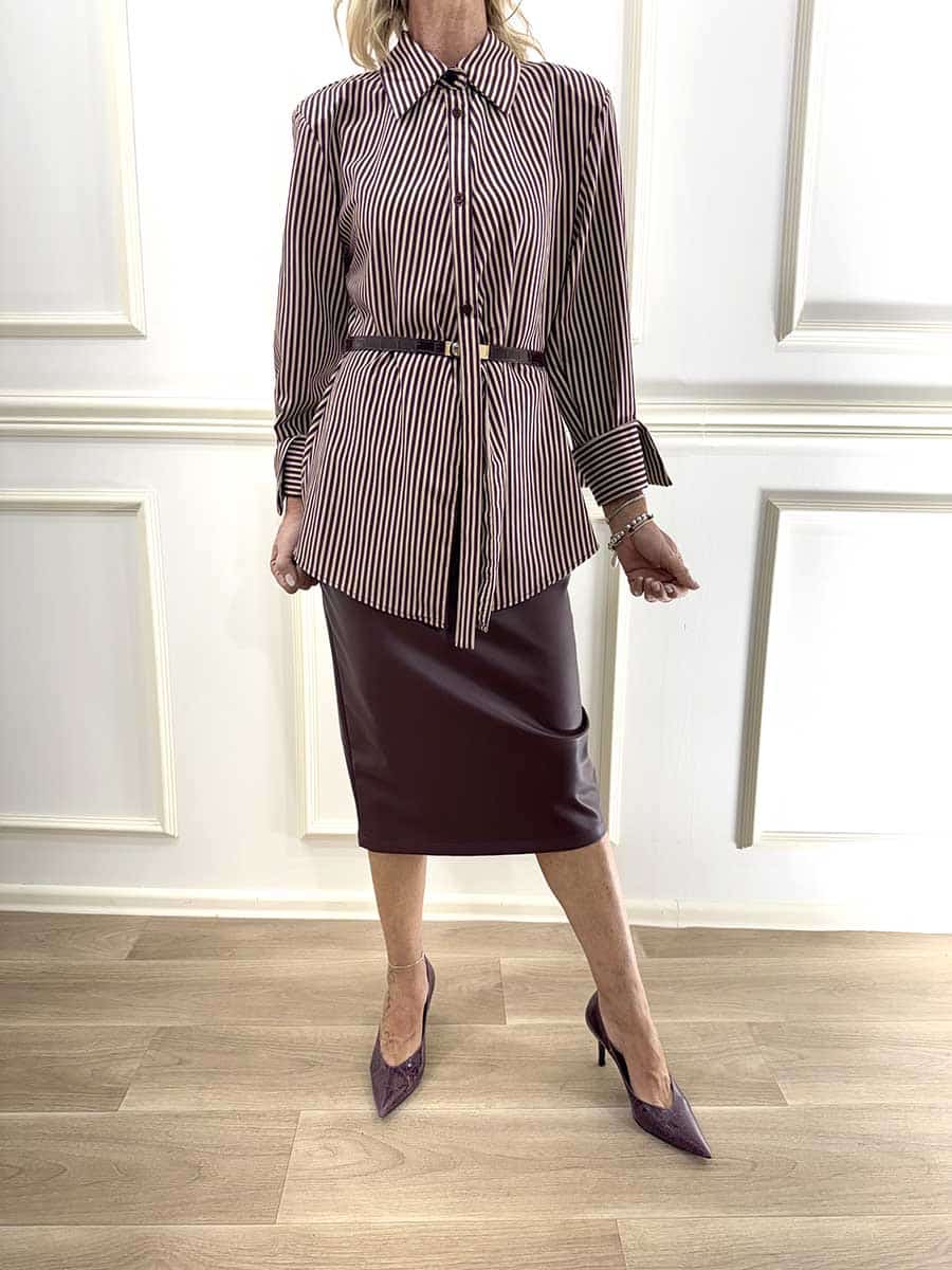 CAMICA SFIANCATA RIGATA ART. FW260082 - TENSIONE IN - M
