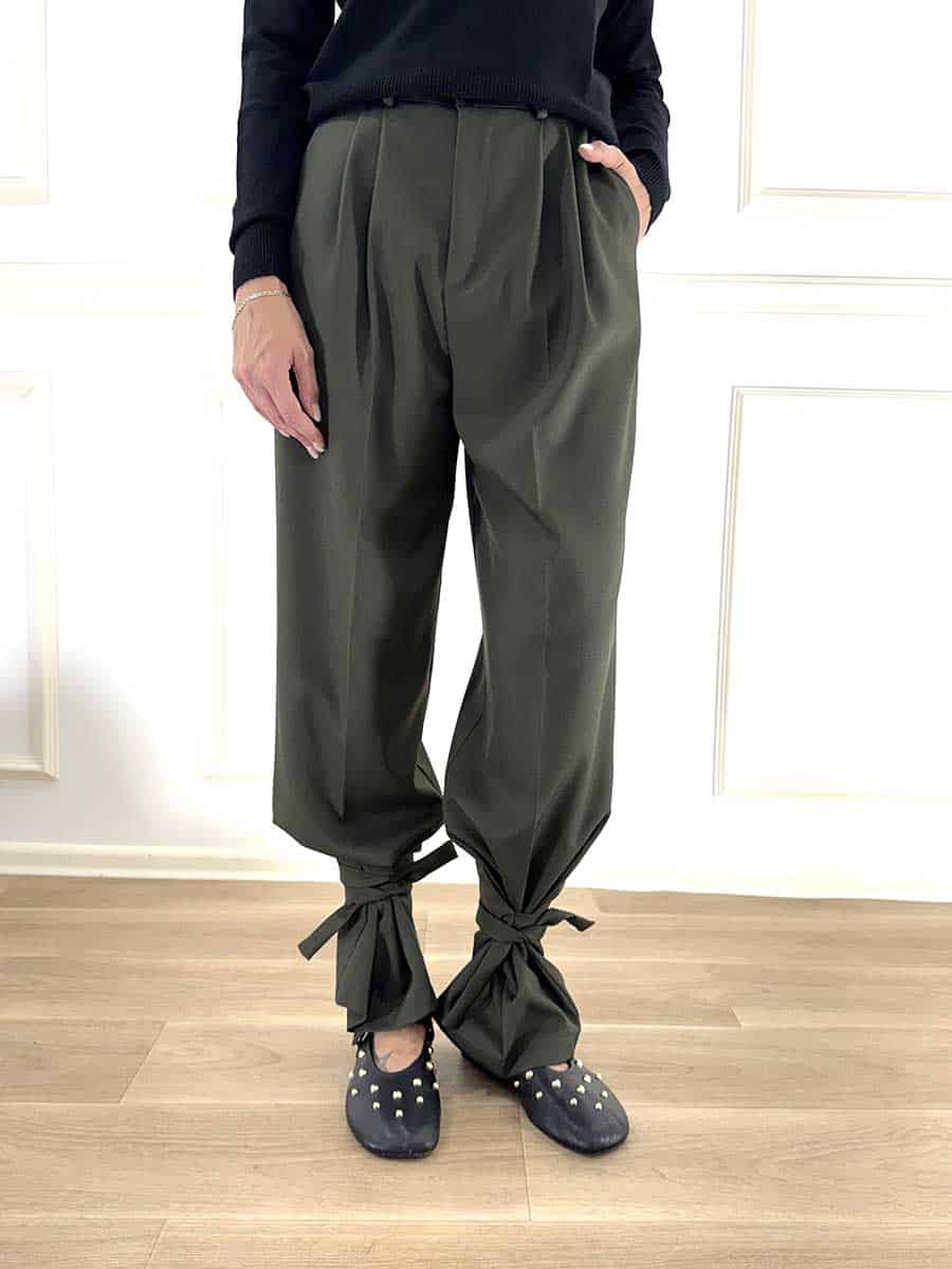 PANTALONE GAMBA DRITTA CON LACCI ART. TAC1515 - VICOLO - VERDE, L