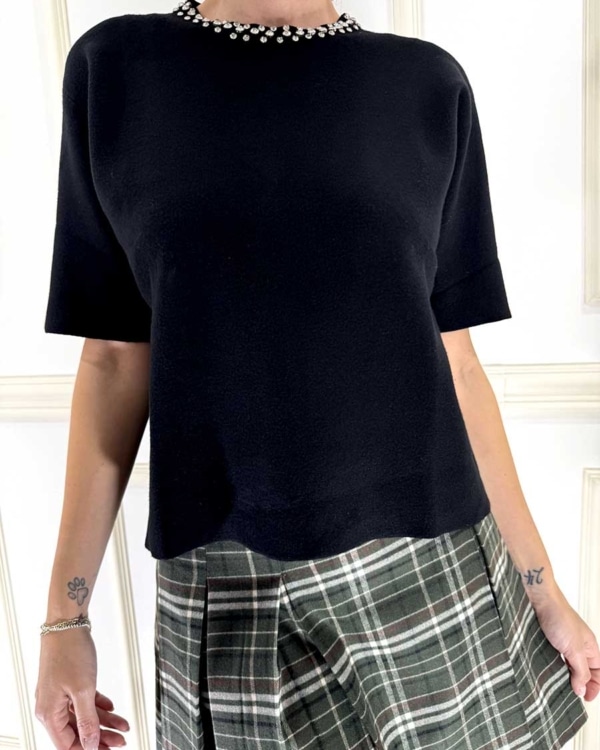 MAGLIA MANICA 1/2 ART. M345 -SUSY MIX - NERO