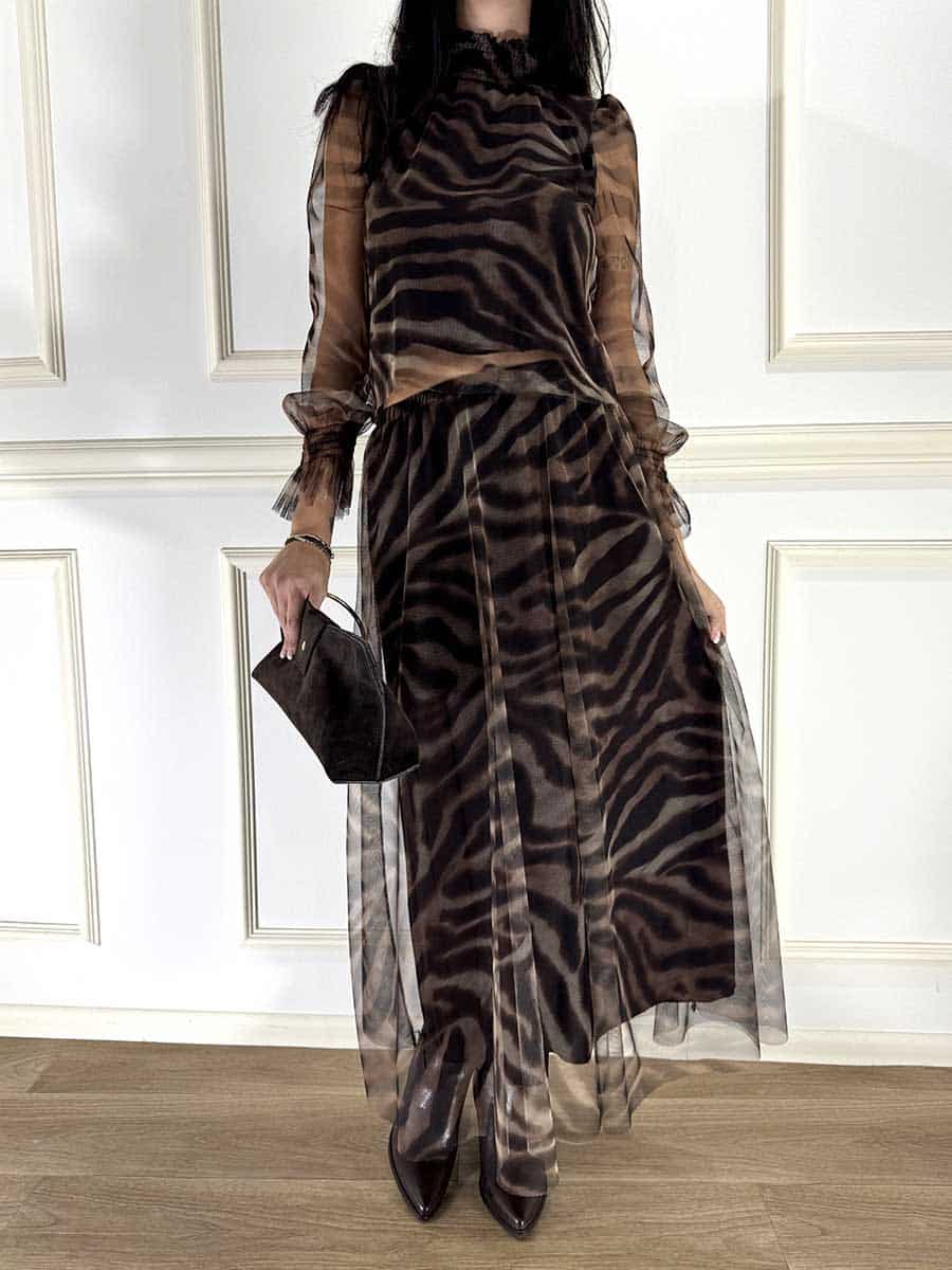 MAGLIA TULLE ANIMALIER ART. W26T903 - MOTEL