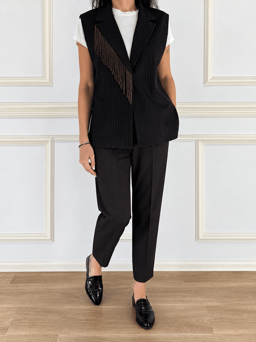 GILET GESSATO CON FRANGE ART. 27D6587 - MOTEL